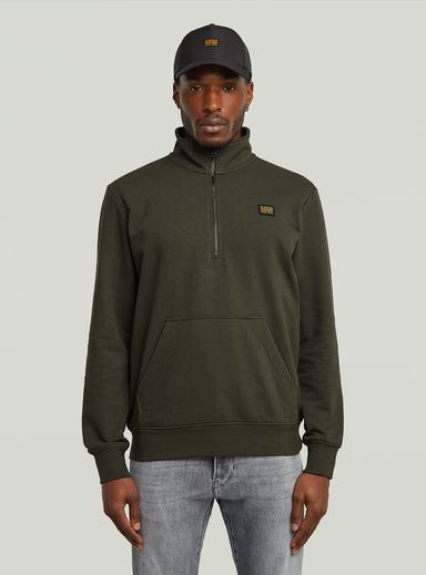 Sudadera Half Zip Label Badge